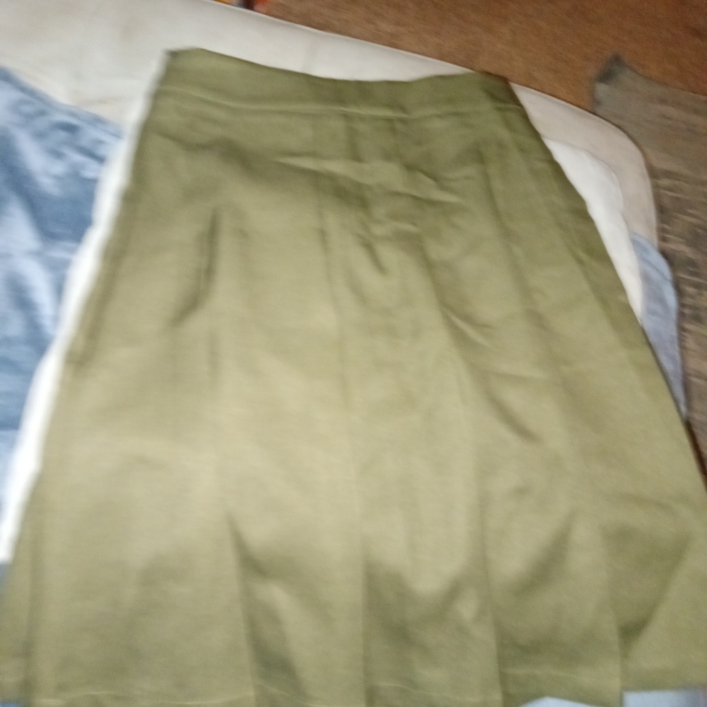 Pleated Olive green skirt. NEW
